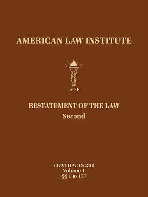 cover image of Restatement of the Law Second, Contracts